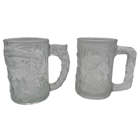 Vintage Batman Forever Mugs Batman and Robin McDonalds 1995 Set of 2 France - Picture 1 of 8